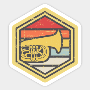 Retro Badge Tuba Light Sticker